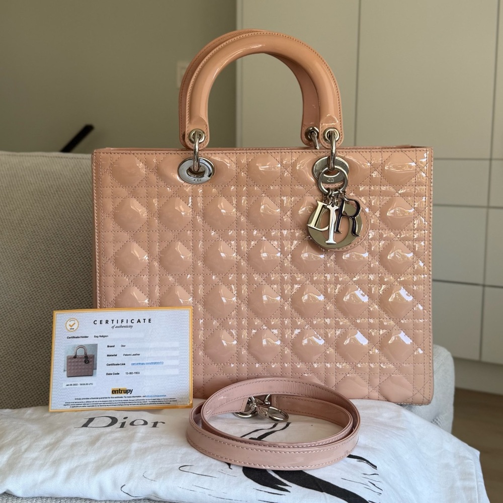 Authentic Christian Dior Large Lady Dior tote